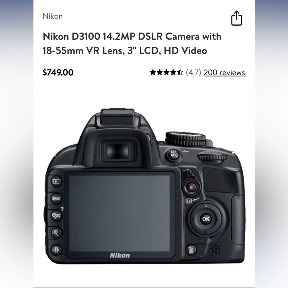 Nikon D3100 digital camera